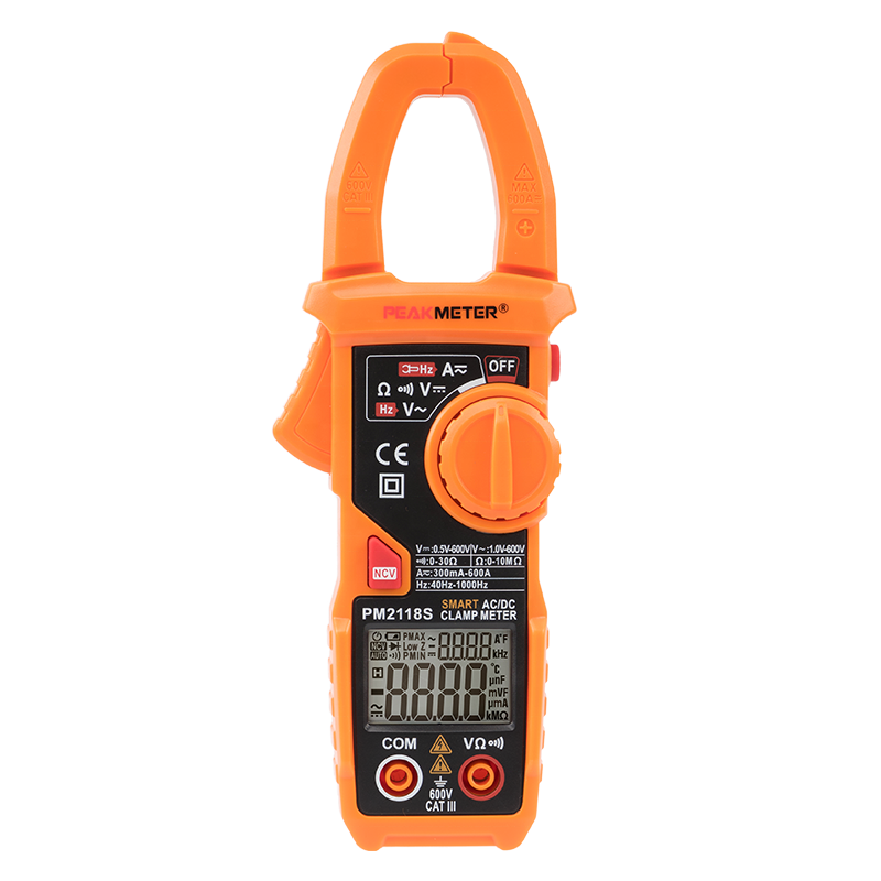 Peakmeter PM2118S высококачественный цифровой ce Умный Автоматический диапазон частоты Ом NCV ac dc зажим измеритель раскладушка