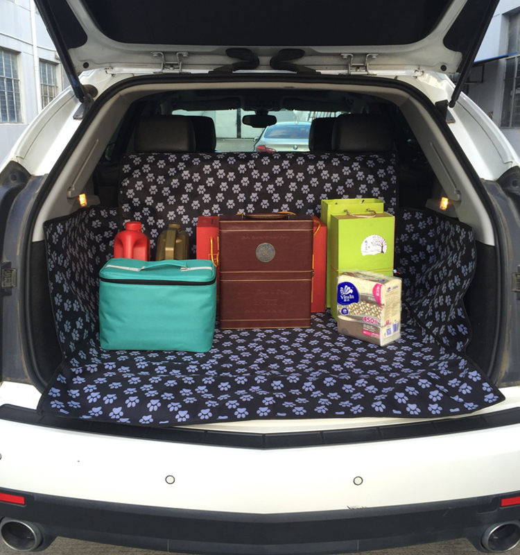 Durable Car Dog Back Seat Cover Oxford Cloth Polyester Pet Car Seat Waterproof Cover With Leash Folding Feeding Bowl