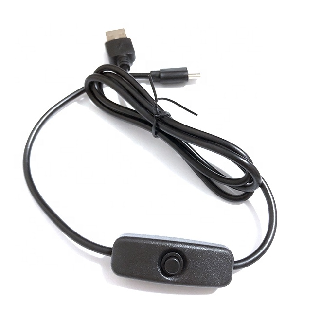 Зарядный кабель USB Type-C 5 В, 3 А для Raspberry Pi 4, кабель питания с переключателем ВКЛ/ВЫКЛ для RPI 4, Модель B, RPI 4B, компьютер