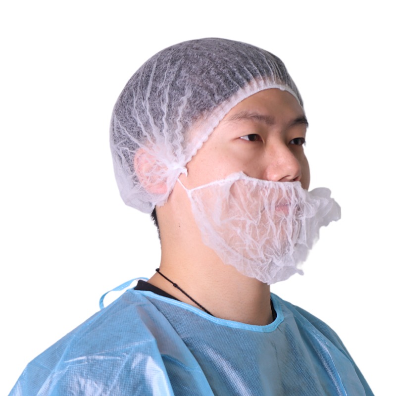 Hot Sale High Quality Men Food Work Beard Net Head Hanging Disposable Nonwoven Beard Cover For Cleanroom