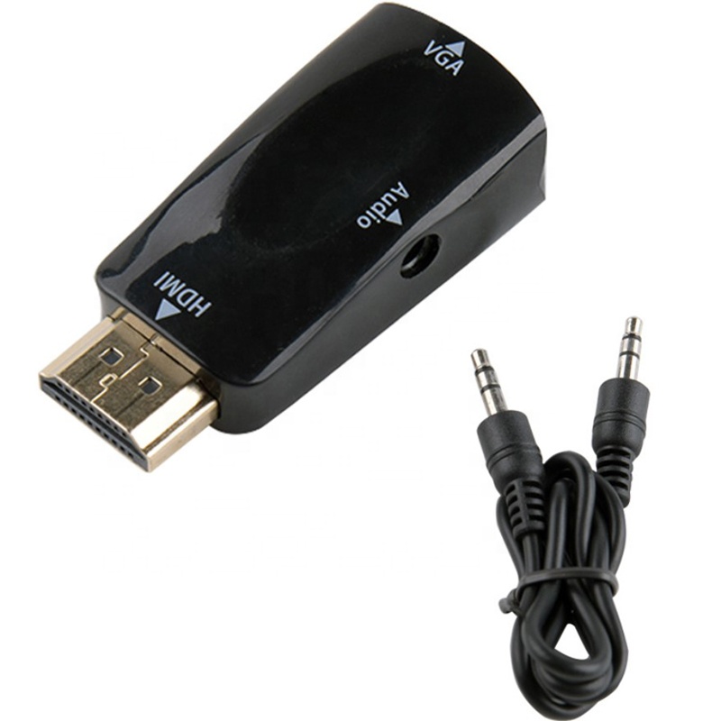 Преобразователь 1080p Hdmi папа-Vga мама HD Hdmi Vga адаптер с аудиокабелем