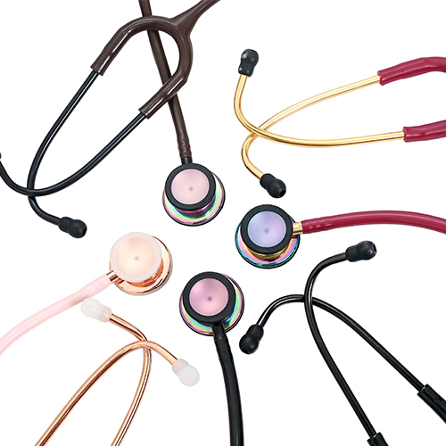 High Quality Medical Professional Rose Color Gold Nurse Stethoscope Deluxe Dual-Head Stainless Steel Stethoscope