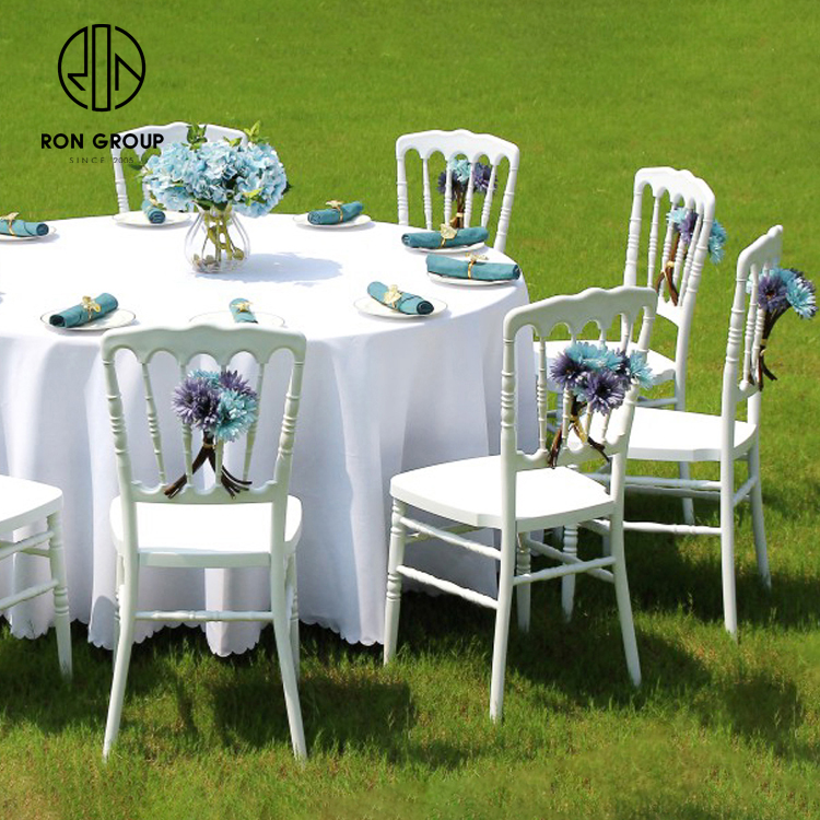 China Catering Venue White Luxury Stackable Metal hotel Fancy Elegant Party Event Napoleon Wedding furniture Chairs Design