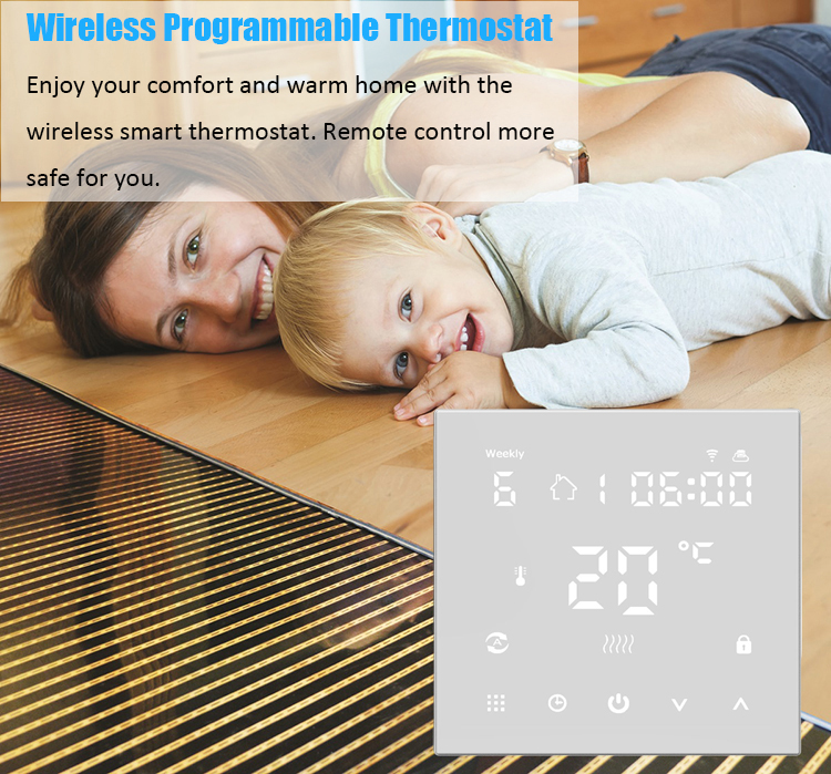 LED Touch Screen Digital Temperature Controller Customized Alexa Smart Home Wifi Programmable Digital Temperature Controller