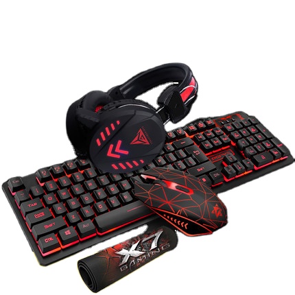 Горячая Распродажа игровая клавиатура и мышь комбо для PC Gamer Проводная RGB полосы света со светодиодной подсветкой механическая клавиатура и мышь комплект