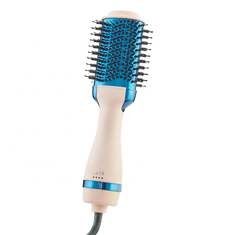 Professional 1000w hair curler brush ionic blower comb hot air brush blow dryer hair straightener for women Hair Styling Pink
