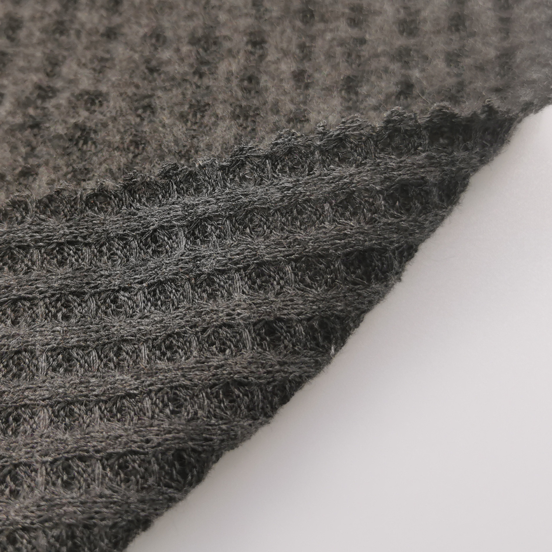 polyester knit waffle hacci fabric brushed fabric solid color for cloth