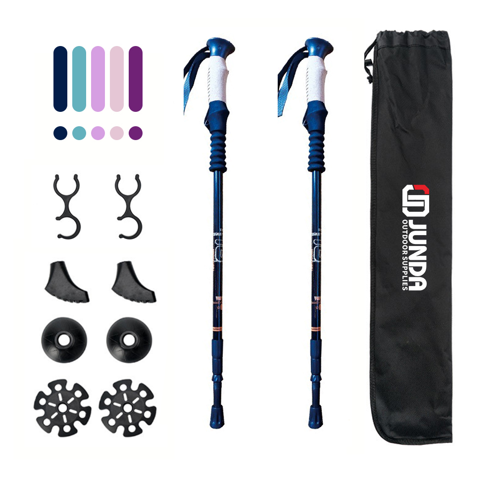 custom outdoor One-stop purchase camping retractable trekking hiking poles walking stick