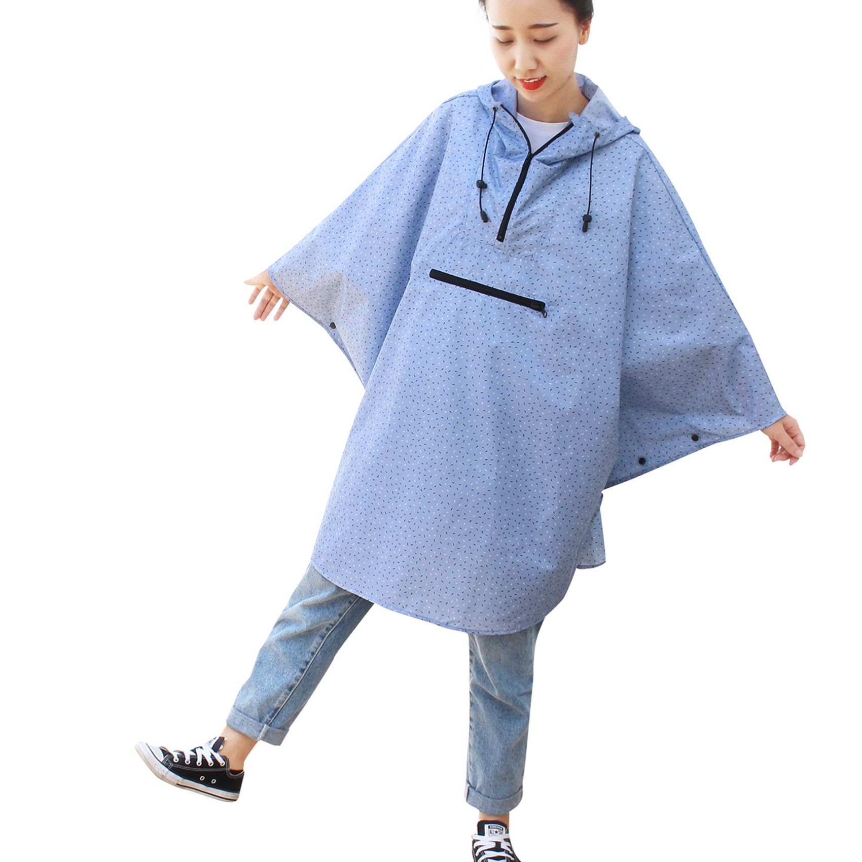 Wholesale High Quality 100% PU Waterproof Rain Poncho with Hood Raincoat