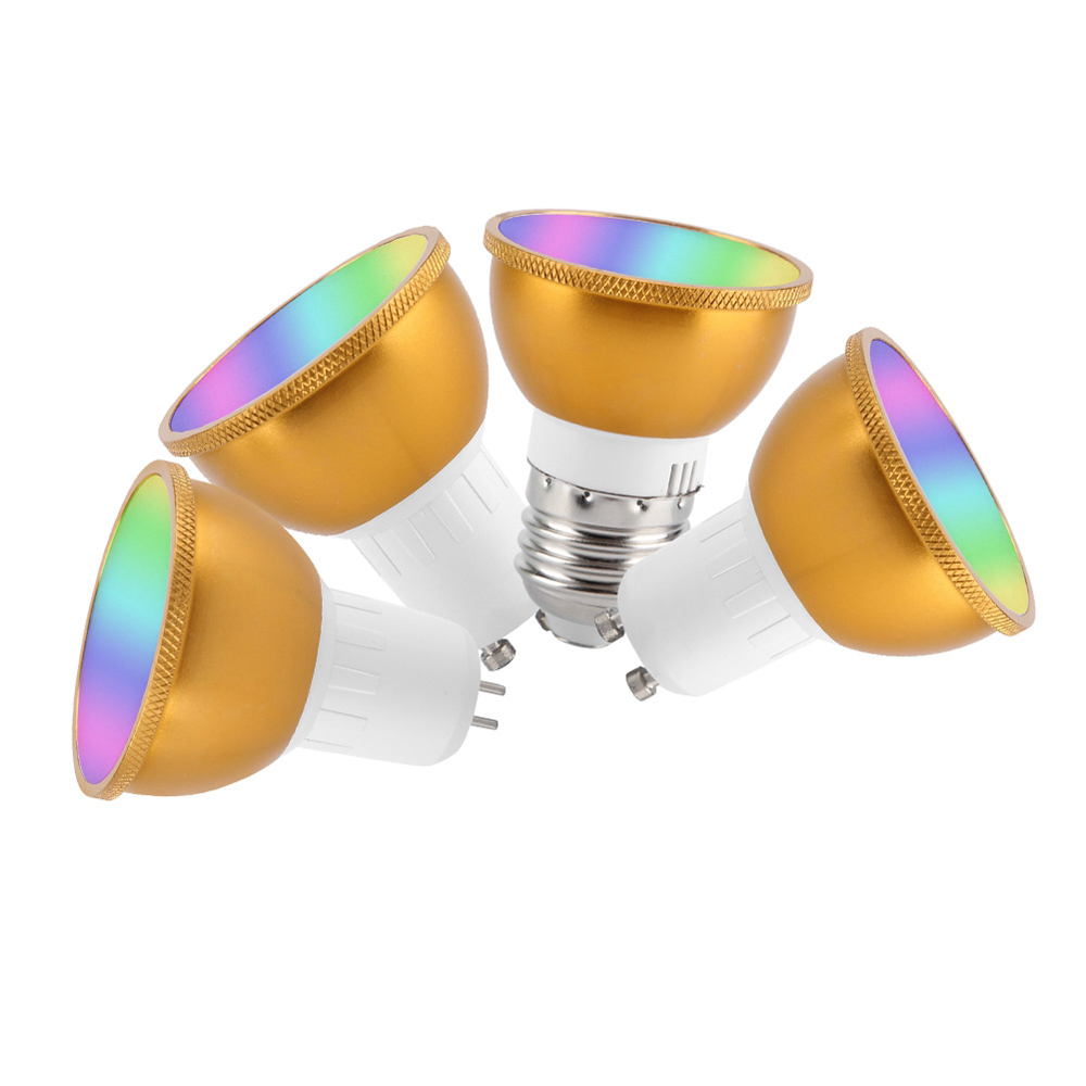 Умная Светодиодная лампа с регулируемой яркостью, 7 Вт, RGB + холодный белый голосовой контакт, WIFI, GU10, умная светодиодная лампа, работает с Alexa и Google
