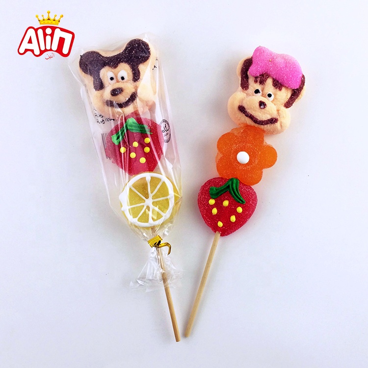 OEM хлопок цветок Клубника форма gummy конфеты и зефир конфеты