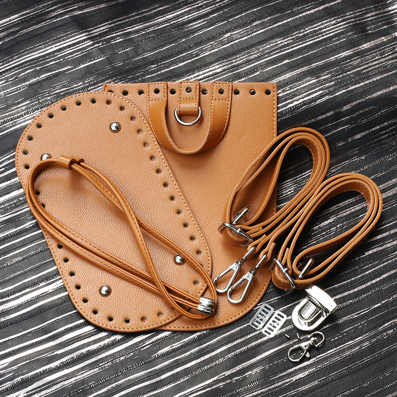 New Stock Black Leather Bag Bottom Cover 7 Pieces of Woven Backpack Material Hand Woven Women's Bag Accessories