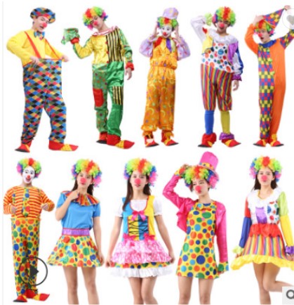 Halloween adult clown costume for cosplay costume party adult bar decoration Christmas party clown suit
