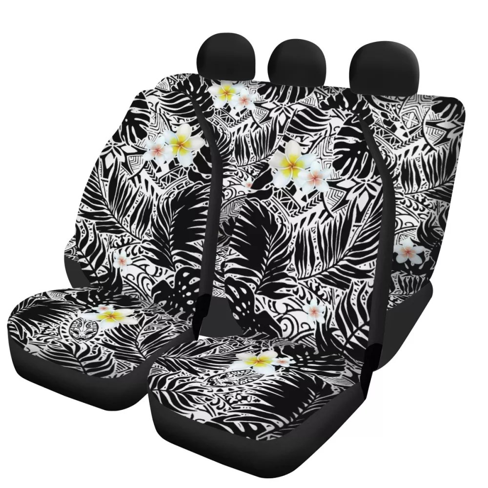 Wholesales Promotional 3PCS Seat Cover For Car Custom Fit 95% Cars SUV Truck Polynesian Tribal Print Luxury Full Car Seat Cover