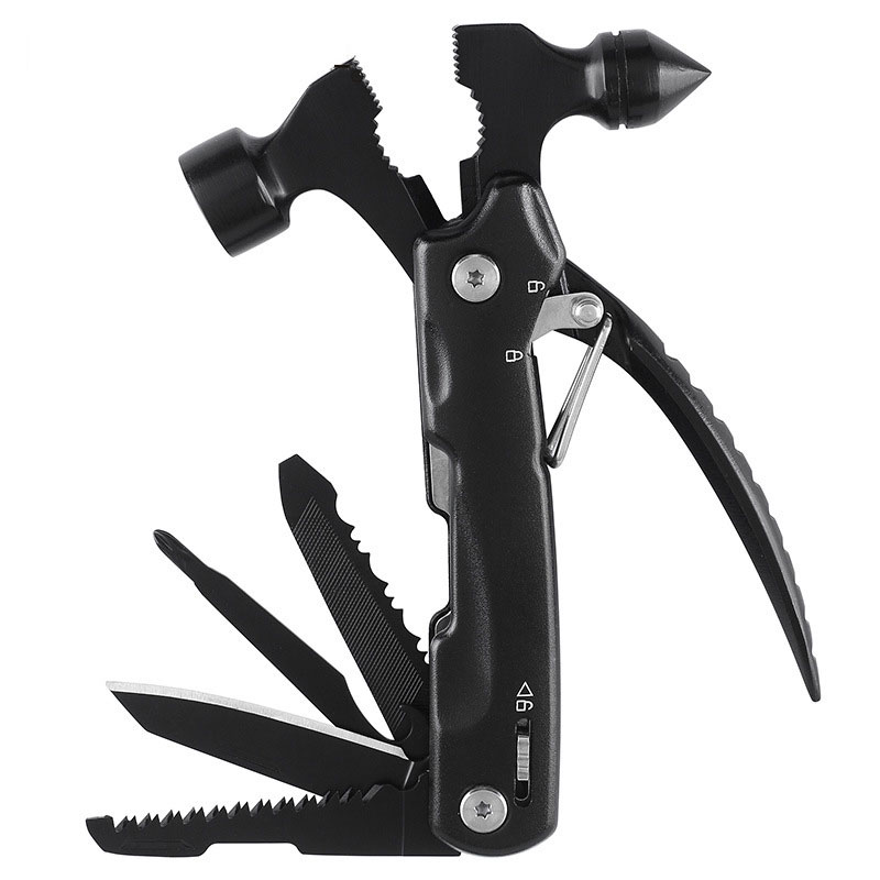 2021 Amazon Hot Selling 14 In 1 Outdoor Camping Emergency Tool Bicycle Tool Hammer Survival Kit Multi Function Hammer Tool