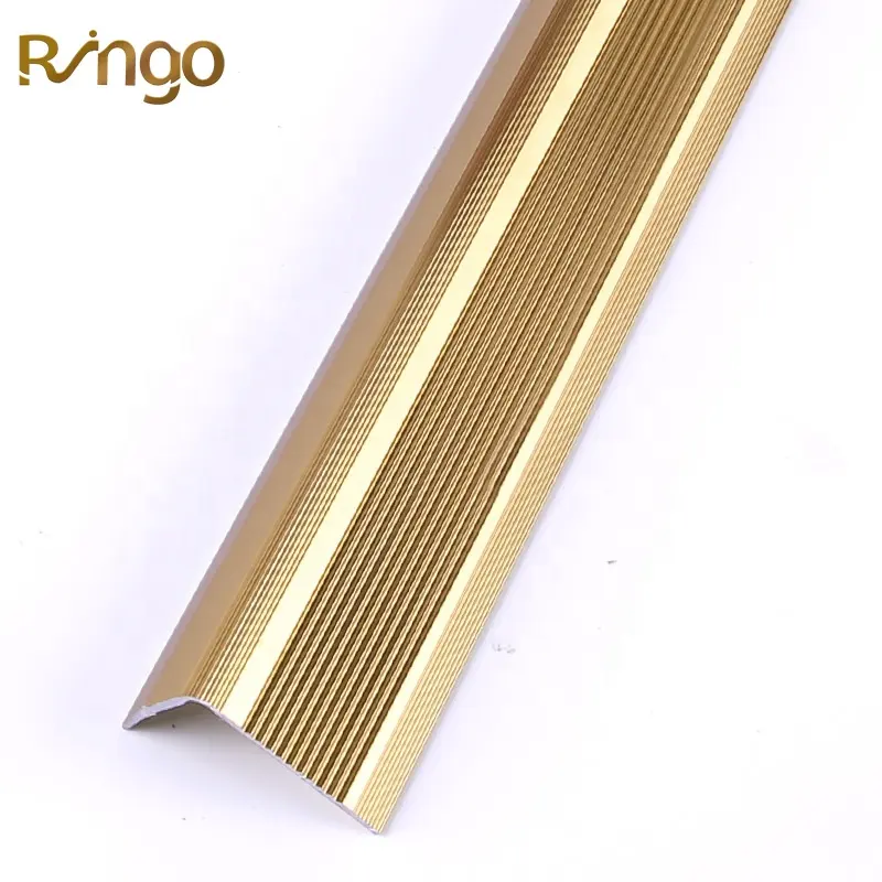Outdoor Staircase Ceramic Protector Anti Slip Aluminium Gold Edging Metal Stair Nosing L shape stair nosing profiles with groove