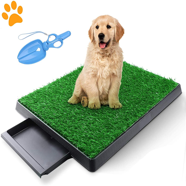 25*20 Inch Indoor Dog Potty With Training Guide-Medium Small Dog Grass Pee Pads For Dogs With Tray