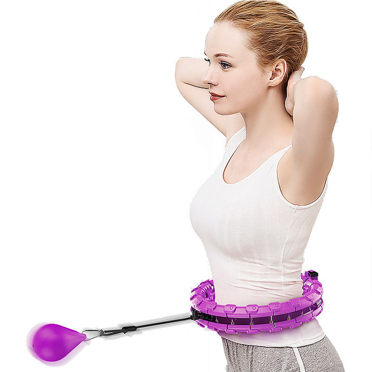 2021 New Adults Home Gym Fitness Exercise Weight Loss Djustable Detachable Smart Weighted Hula Hoops with Ball