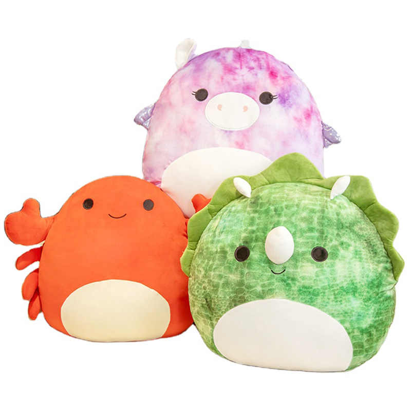 Hot selling super soft textured dinosaur triceratops plush toys stuffed squishmallow dolls