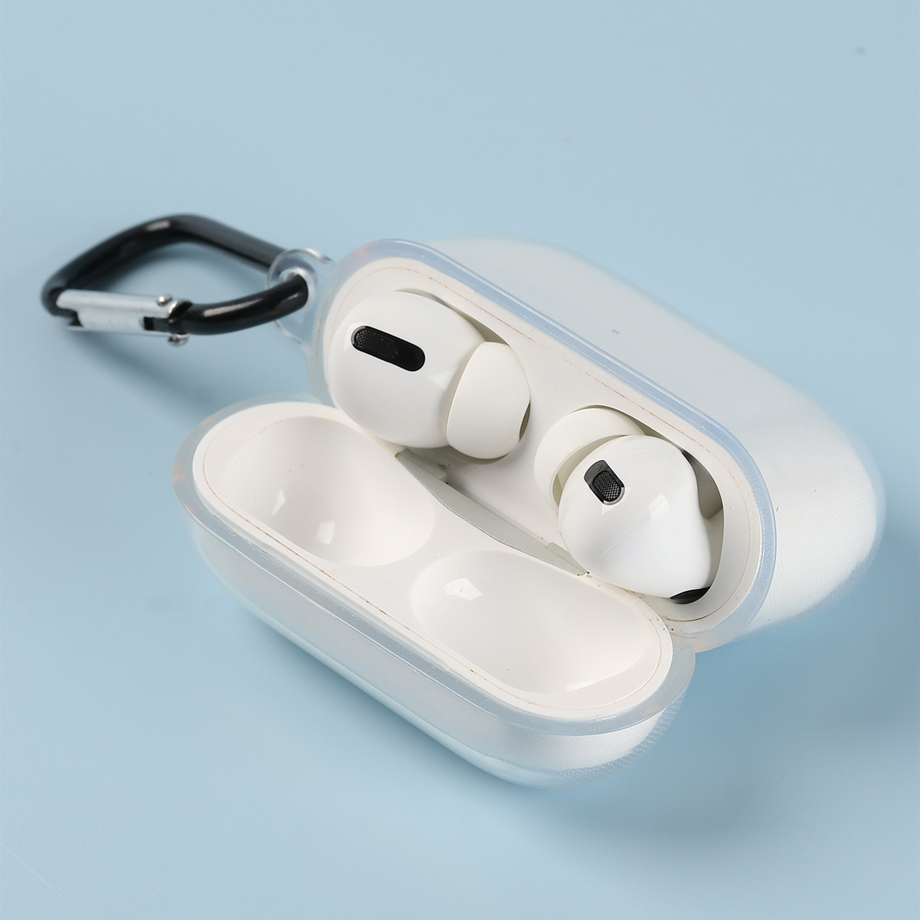 Мягкий прозрачный цветной чехол из ТПУ для Airpods, чехол с металлической скобой для Apple Airpods 1 2 pro