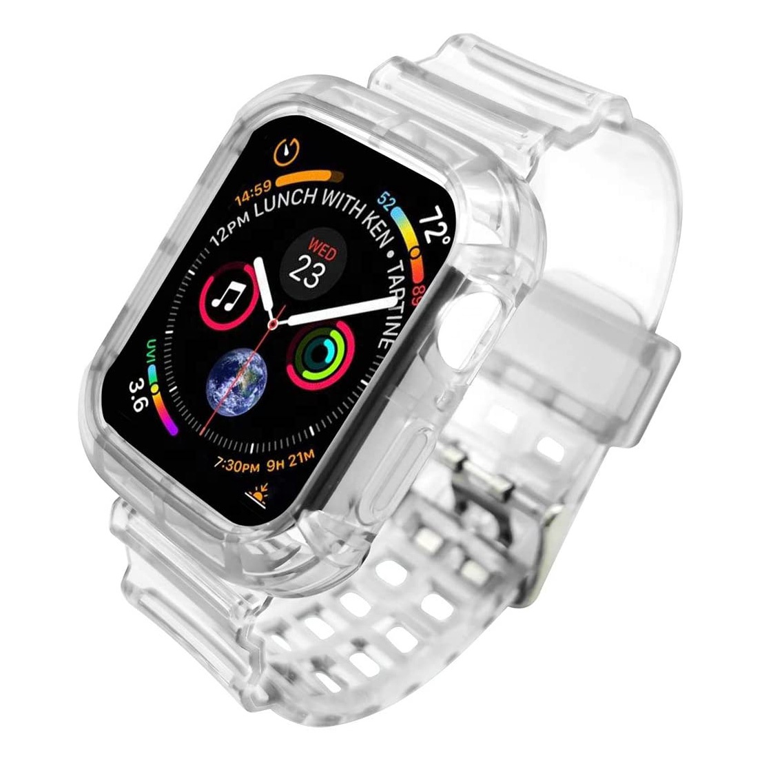 Ремешок для Apple Watch с чехлом, прозрачные мягкие силиконовые спортивные ремешки для iWatch Series SE/6/5/4/3/2, женские