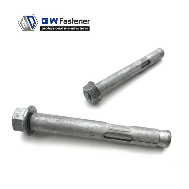 Завод GW Fastsener, горячеоцинкованная Шестигранная головка, Dynabolt рукав, анкер, шестигранная Фланцевая гайка, динаболт