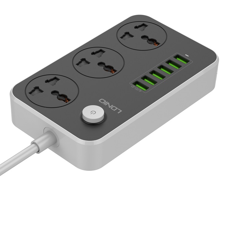 LDNIO SC3604 3 розетки комбо 6USB удлинитель переменного тока универсальный сетевой фильтр с длиной 2 м кабель для зарядки