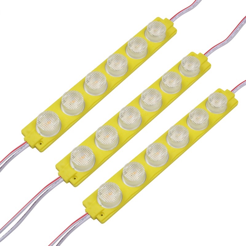 high brightness IP67 12V 24v 220v SMD2835 6leds LED module side light with waterproof lens for advertising board