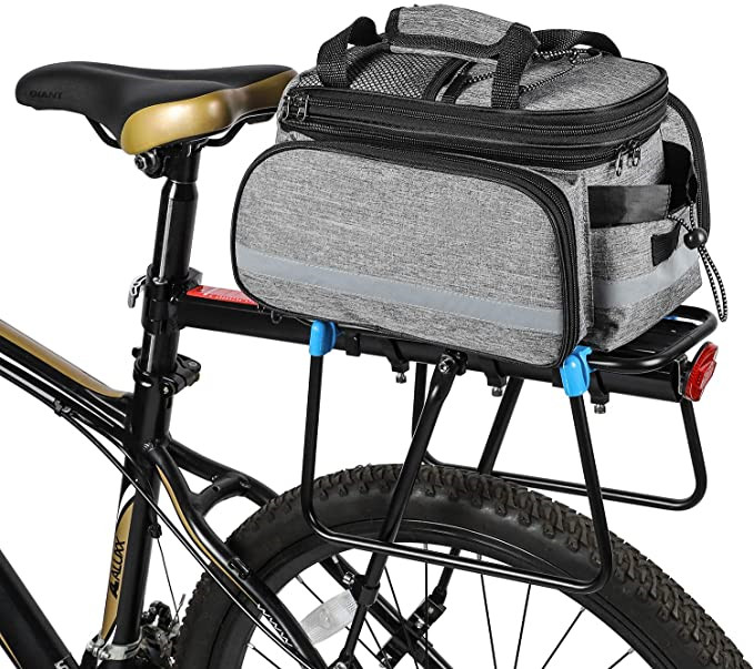 Bike Rear Pannier Bag Waterproof 35L Large Capacity Multi-Function Bicycle Rack Rear Carrier Bag Detachable Bike Tail Seat Trunk