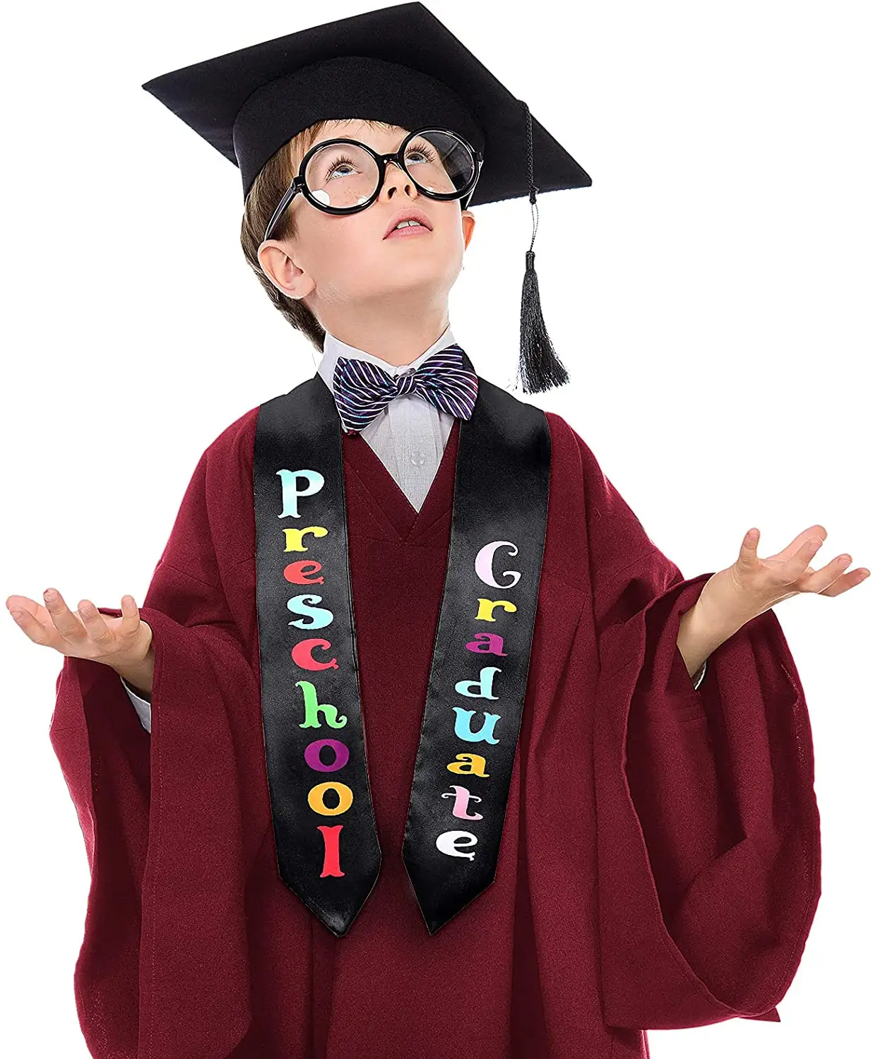 Preschool And Kindergarten GraduationCap Gown Stole Package With Tassel Certificate