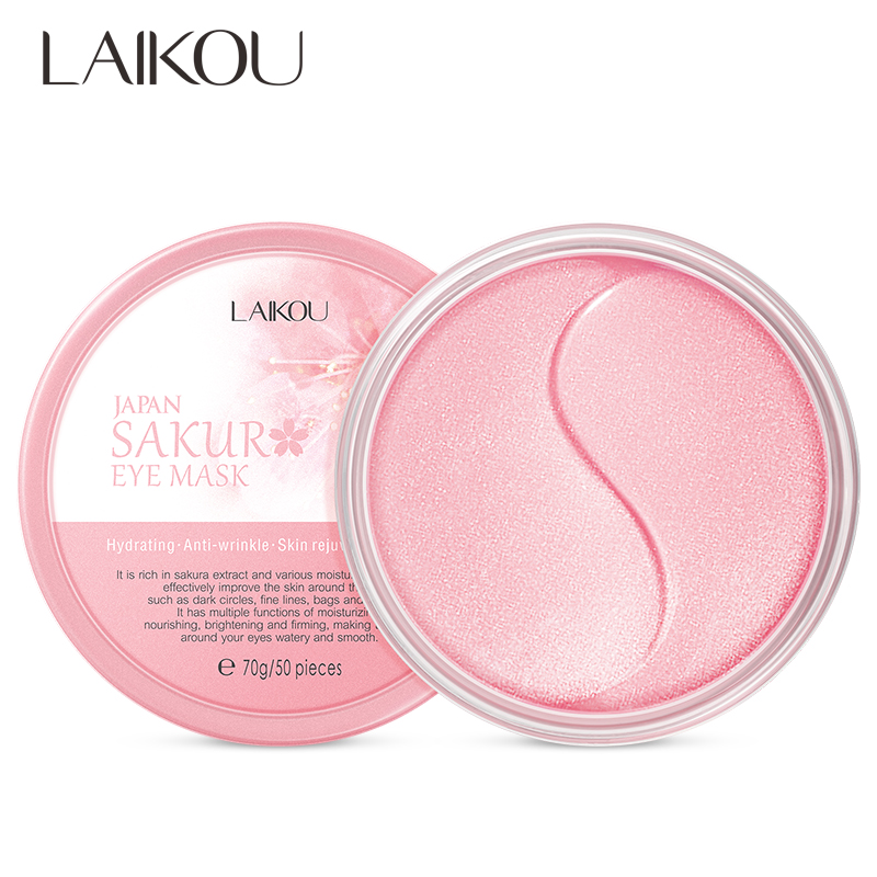 LAIKOU 50 шт. sakura восстанавливающая и осветляющая гелевая маска для глаз удаление темных кругов гелевые подушечки для глаз
