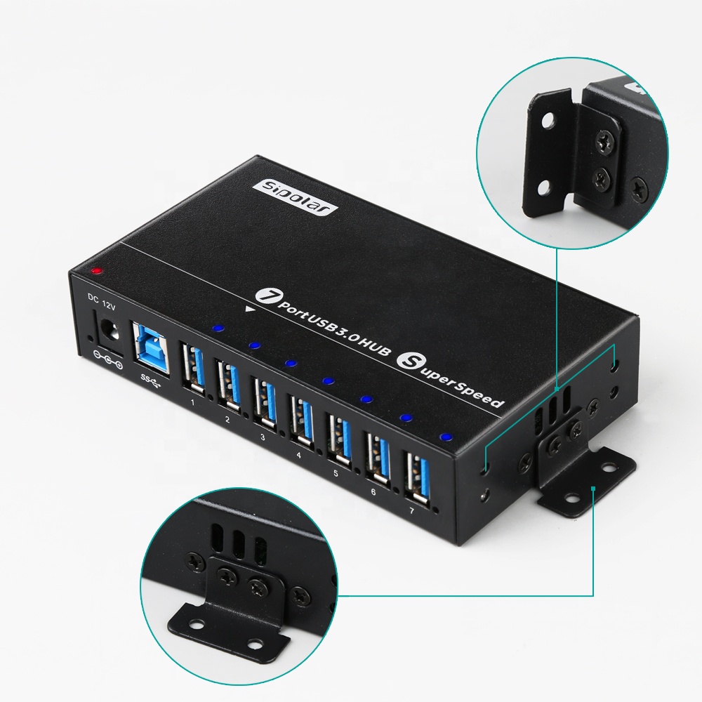 Sipolar AX-173 Ультра высокоскоростной 7 портов usb 3,0 концентратор мульти зарядное устройство разветвитель для компьютера аксессуар мобильного телефона планшета