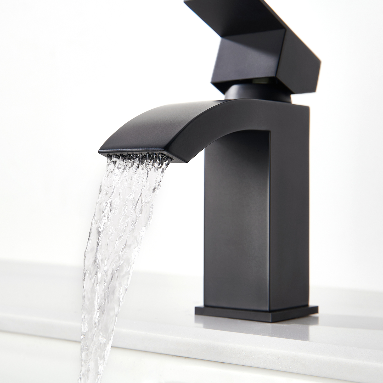 CUPC Single Handle Waterfall Luxury Bidet Stainless Steel Black Faucet Bathroom Basin Waterfall Mixer Tap Faucets