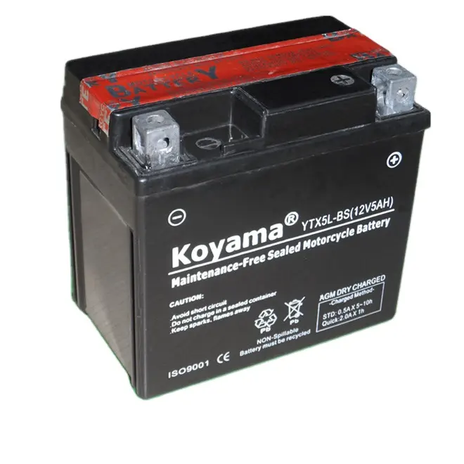 Motorcycle 12V5AH YTX5L-BS lead acid Battery