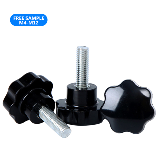 Cheap price Bakelite hand knob galvanized plum handle plastic knob thumb bolt hand twist screw m4 m5 m6