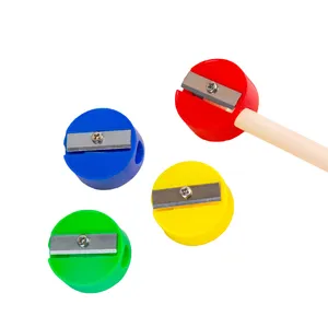 Round Colored Plastic Pencil Sharpener Eyebrow Pencil Sharpener Student School Office Stationery Supplies Customized Wholesale
