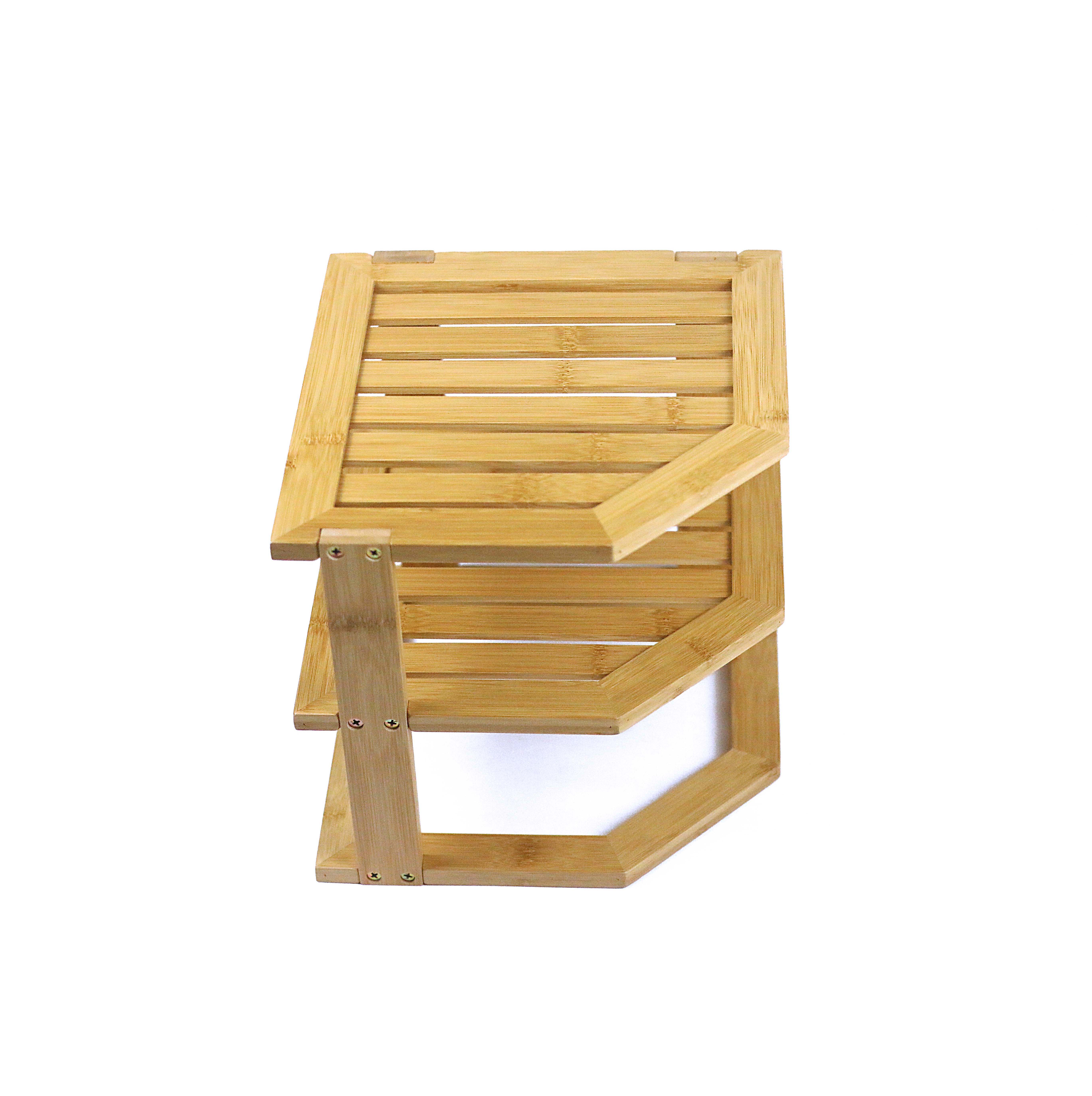Bamboo Corner Shelf Storage Organizer Wood 3 Tier Kitchen Corner Rack Pantry Organization