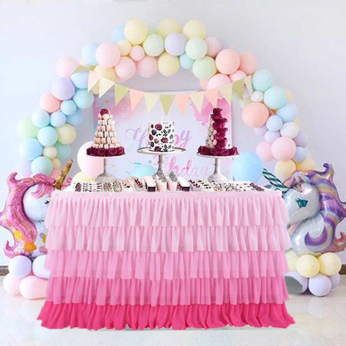S02355 Wholesale ruffled rectangle wedding Table Skirting designs wedding decorative Table Skirting For Wedding decoration