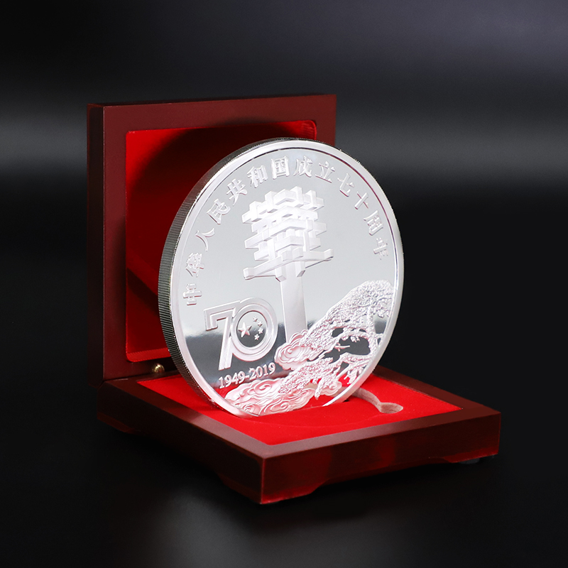 Custom Souvenir mirror finished Silver Coin 3D nickel plating coin wholesale