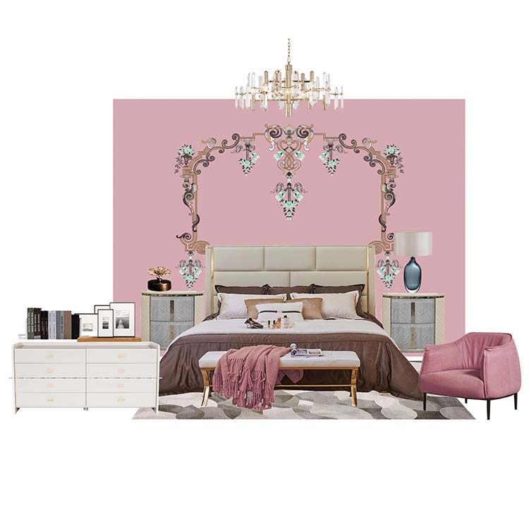 Home decoration wall cloth embroidery wall cloth modern living room background painting mural wall paper