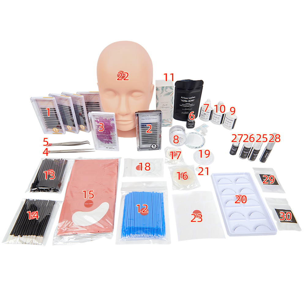 whole classic eyelashes extension beginner training starter kit pink after care professional kit set bag