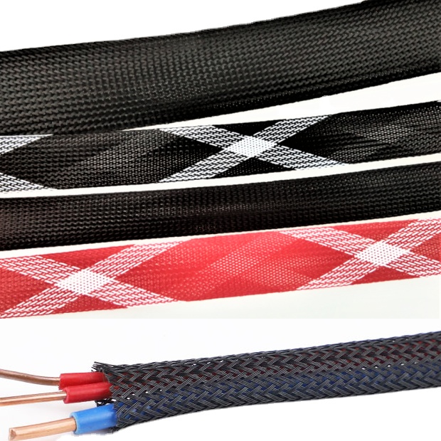High Density PET Black Braided Expandable Sleeving