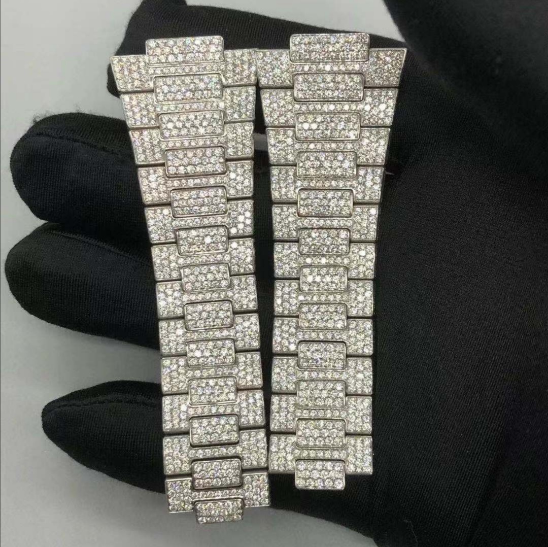 Роскошные наручные часы VVS Lab с бриллиантовой рамкой из муассанита