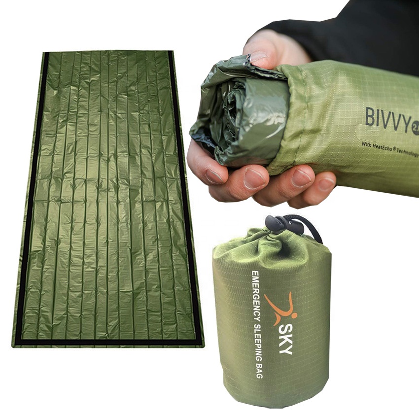 Складной портативный уличный спальный мешок Bivvy, комплект для оказания первой помощи, поддержания тепла, индивидуальный дизайн упаковки