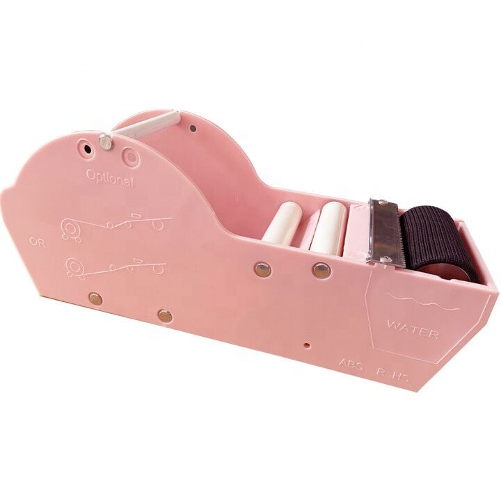 Green Blue Pink water activated Gummed Kraft Paper Tape Dispenser