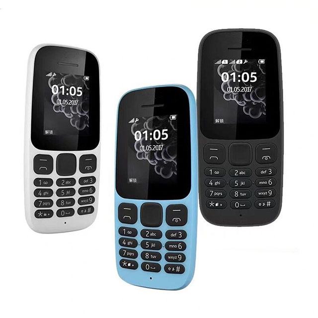 Для мобильных телефонов Nokia 105 (2017) две SIM-карты FM хорошее качество разблокированный сотовый телефон