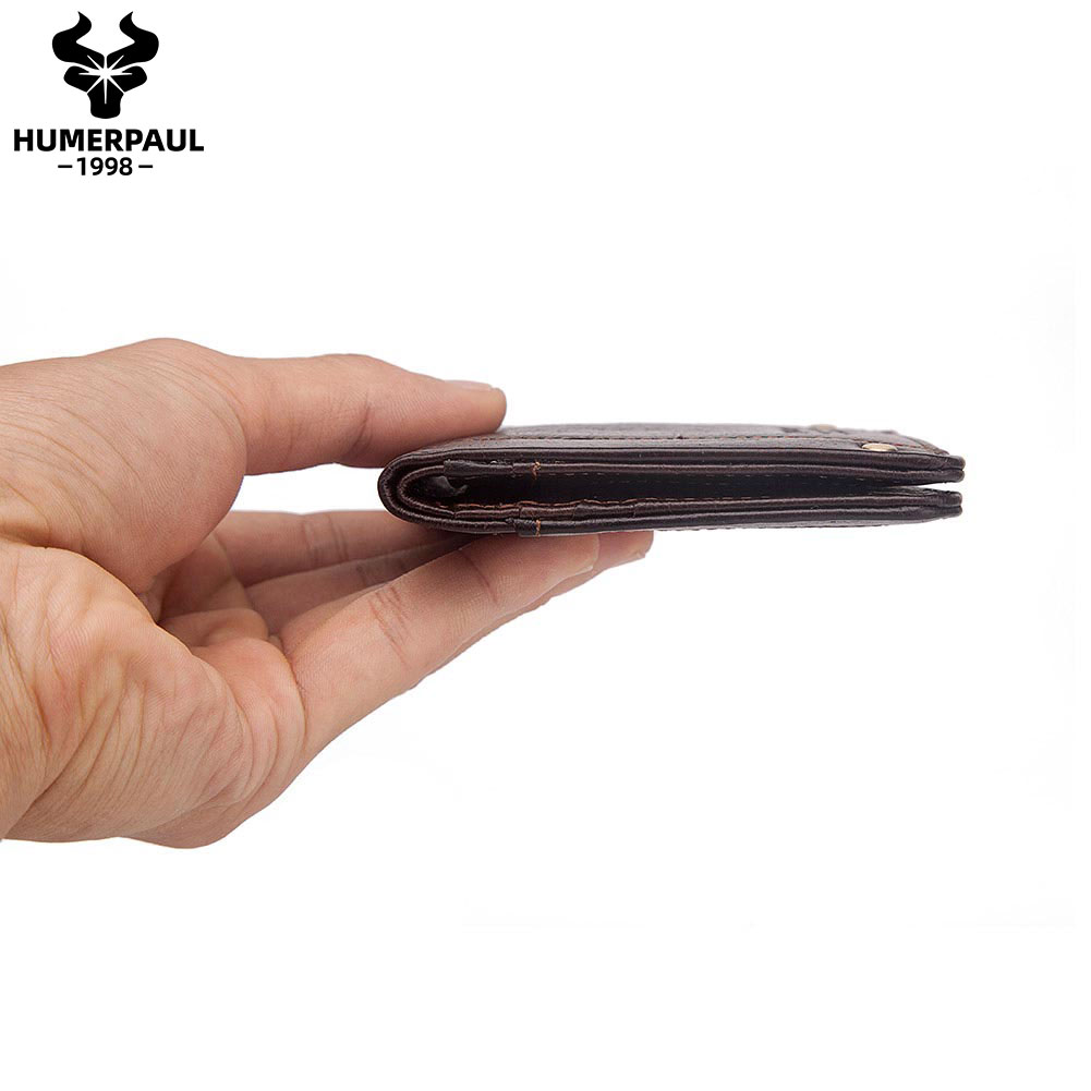 HUMERPAUL, оптовая продажа, на заказ, Amazon, хит продаж, тонкий держатель для карт, бумажник для молодых людей, кошелек из коровьей кожи, короткий кошелек, мужской кошелек
