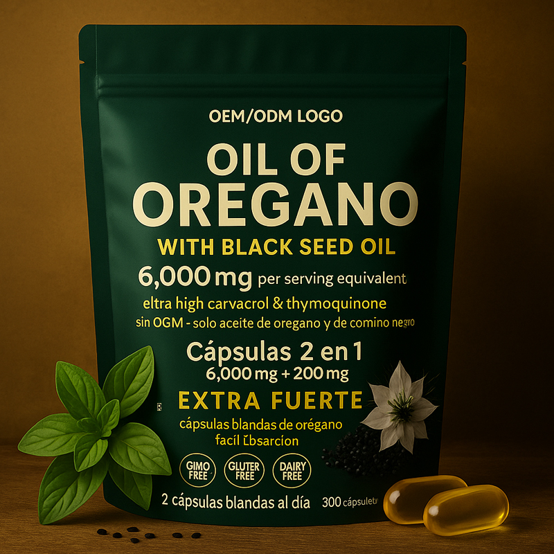 Organic Oregano Oil Softgels Balanced Oil Carvacrol Thymoquinone Wild Black Seed Oil Softgel Carrying Case Included
