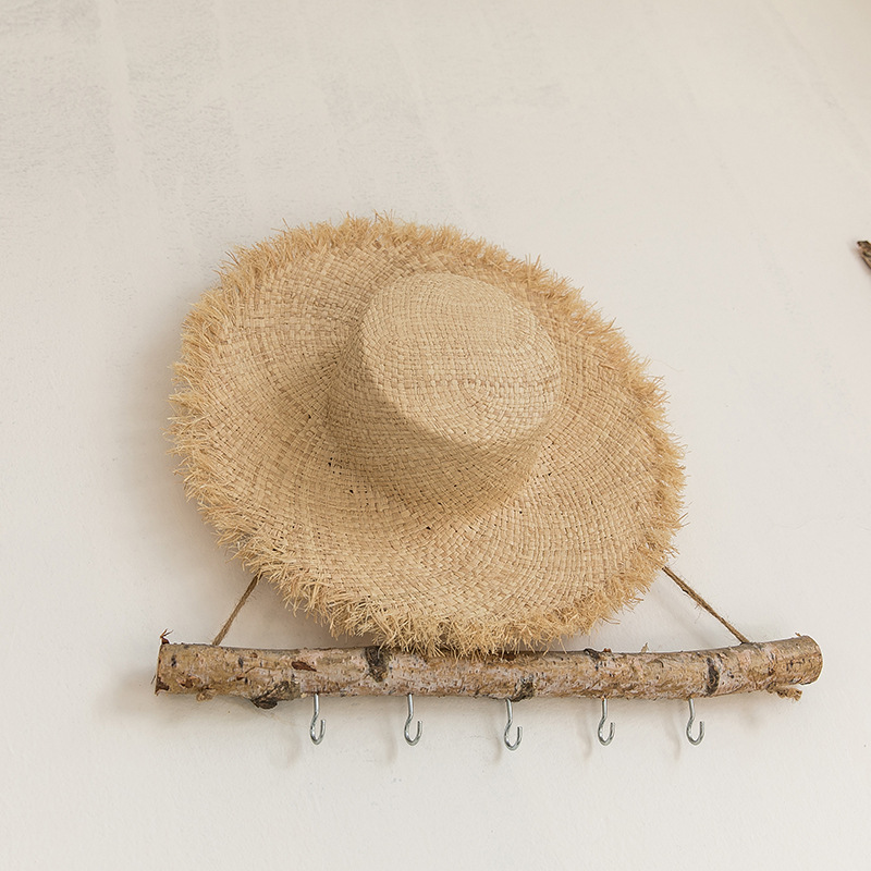 2021 Hot Sale Wholesale Top Raffia Wide Brim Straw Hats Summer Sun Hats for Women With Leisure Beach Fringe Lady Flat Gorras
