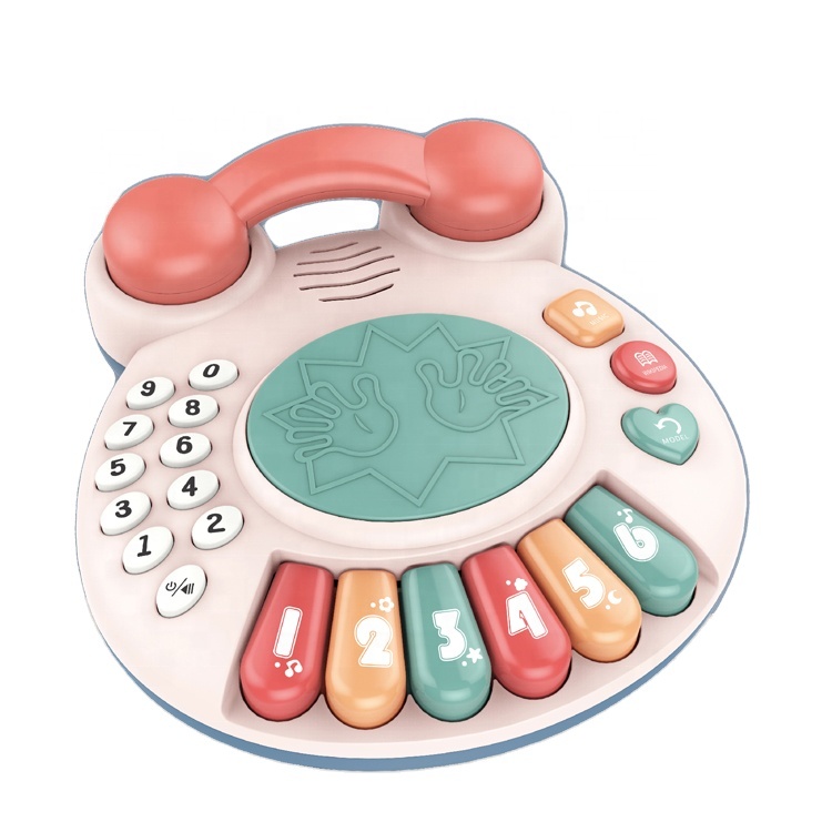 High Quality Multifunction Battery Operated Plastic Baby Toy Phone Kids Musical Toys Telephone With Light
